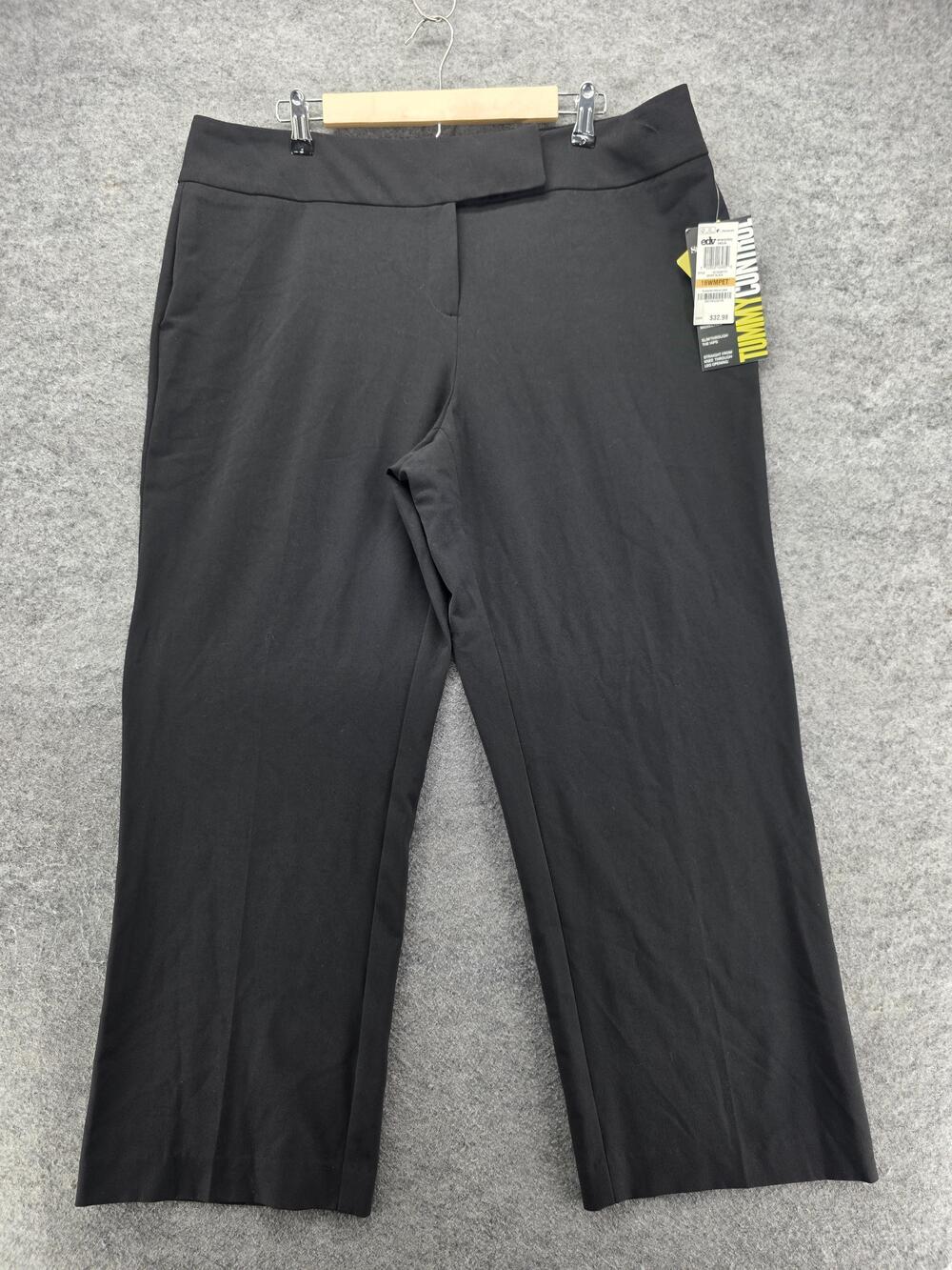 Style&co. Pants Womens 16WP Black Dress Pants Pull On Shaping Slimming 29 In